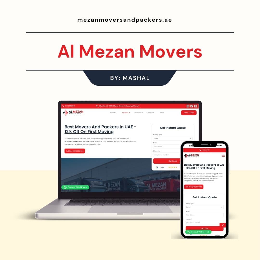 Al Mezan Movers & Packers - Website Development & Google Ads (Since April 2025)